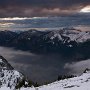 le massif des Bornes depuis la Pte d'Andey un soir de novembre - Bornes - Hte Savoie